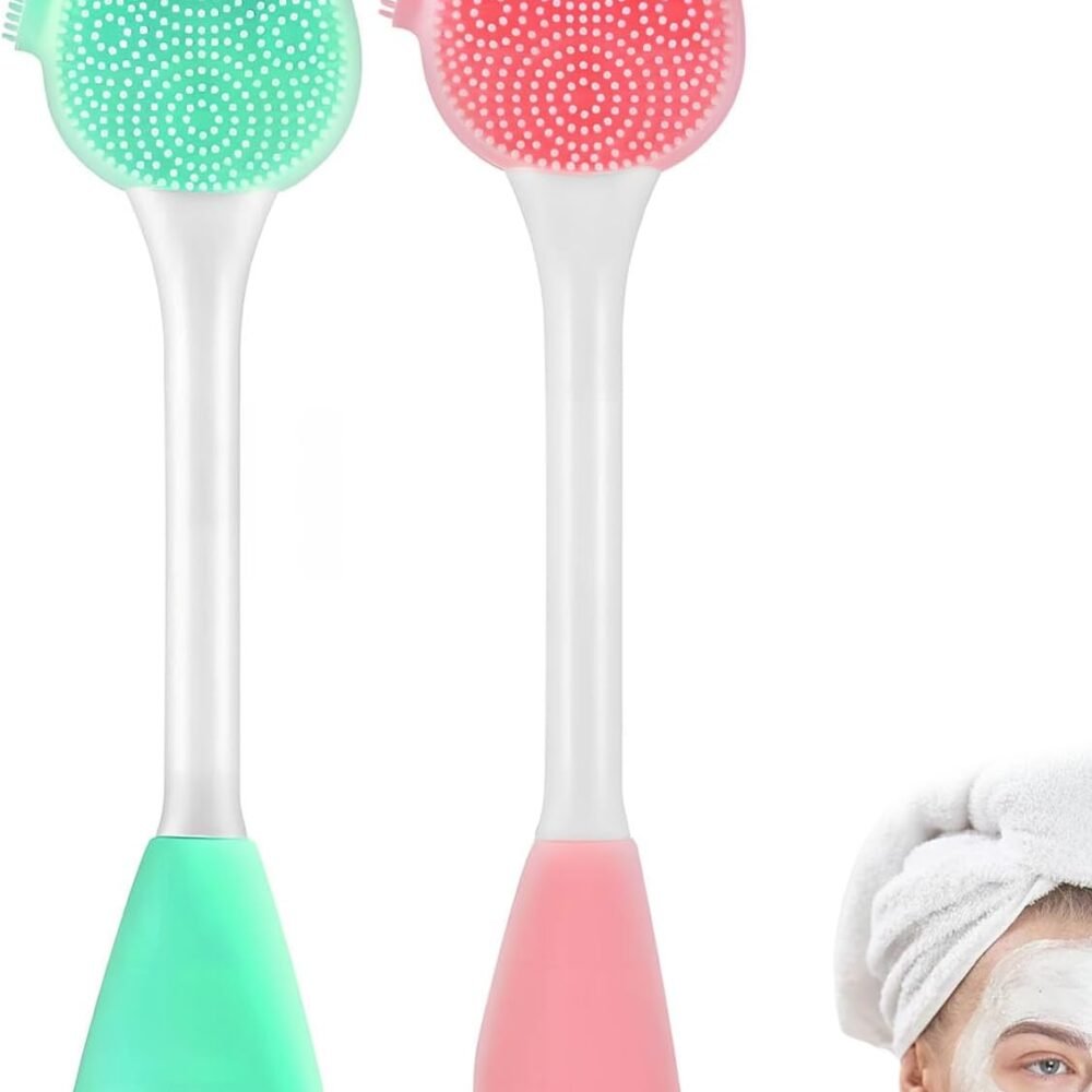 Nexura 3-in-1 Silicone Facial Cleansing Brush - Dual-Ended Face Scrubber & Exfoliating Mask Applicator