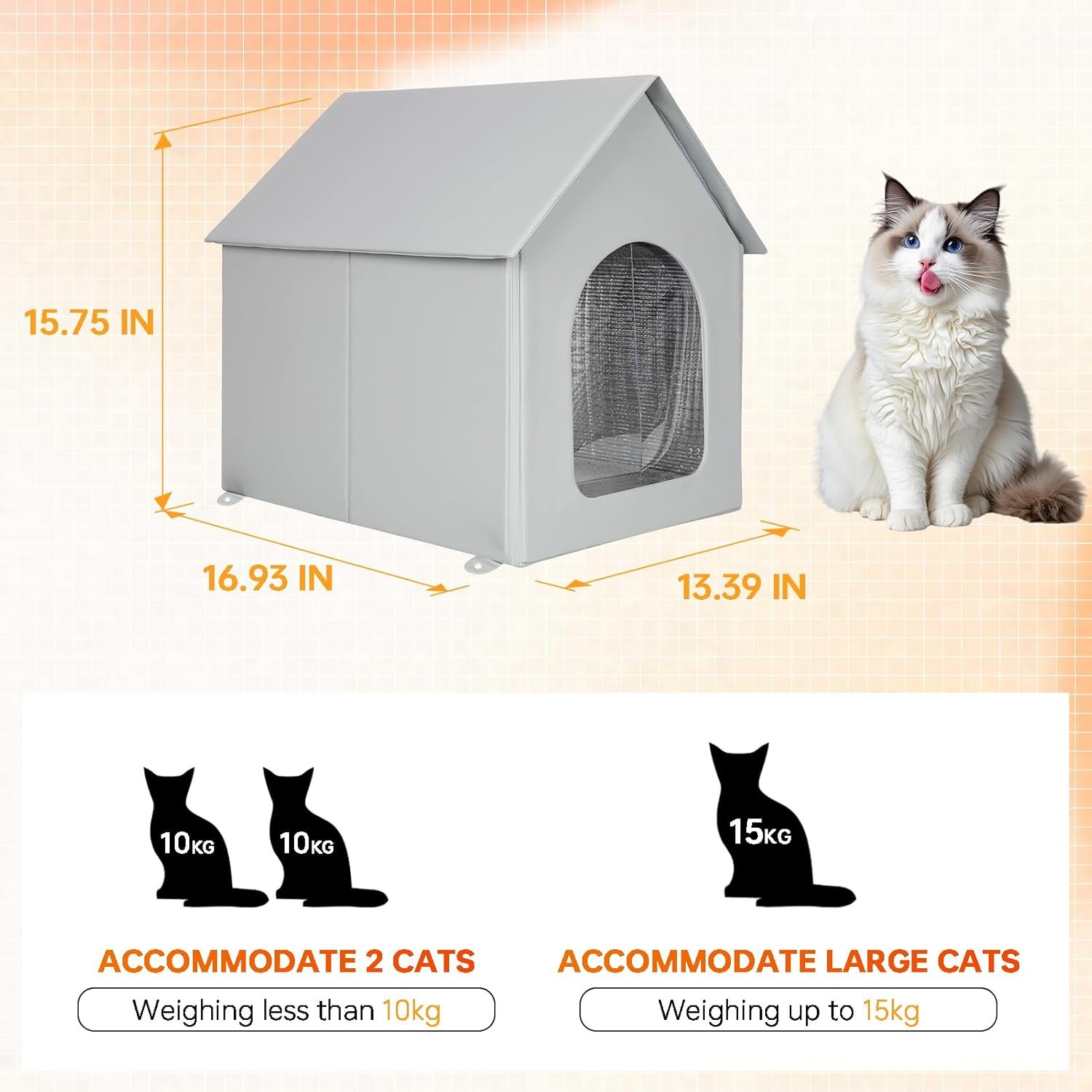 Nexura Insulated Outdoor Cat Shelter - Weatherproof Winter Warm House for Feral Cats & Small Dogs - Image 3
