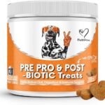 NutriPaw Pre, Pro & Postbiotic Digestive Treats For Dogs - Gut Health, Sensitive Tums, Anal Glands, Scooting, Loose Stools, Smelly, Itchy Ears, Great for all dogs
