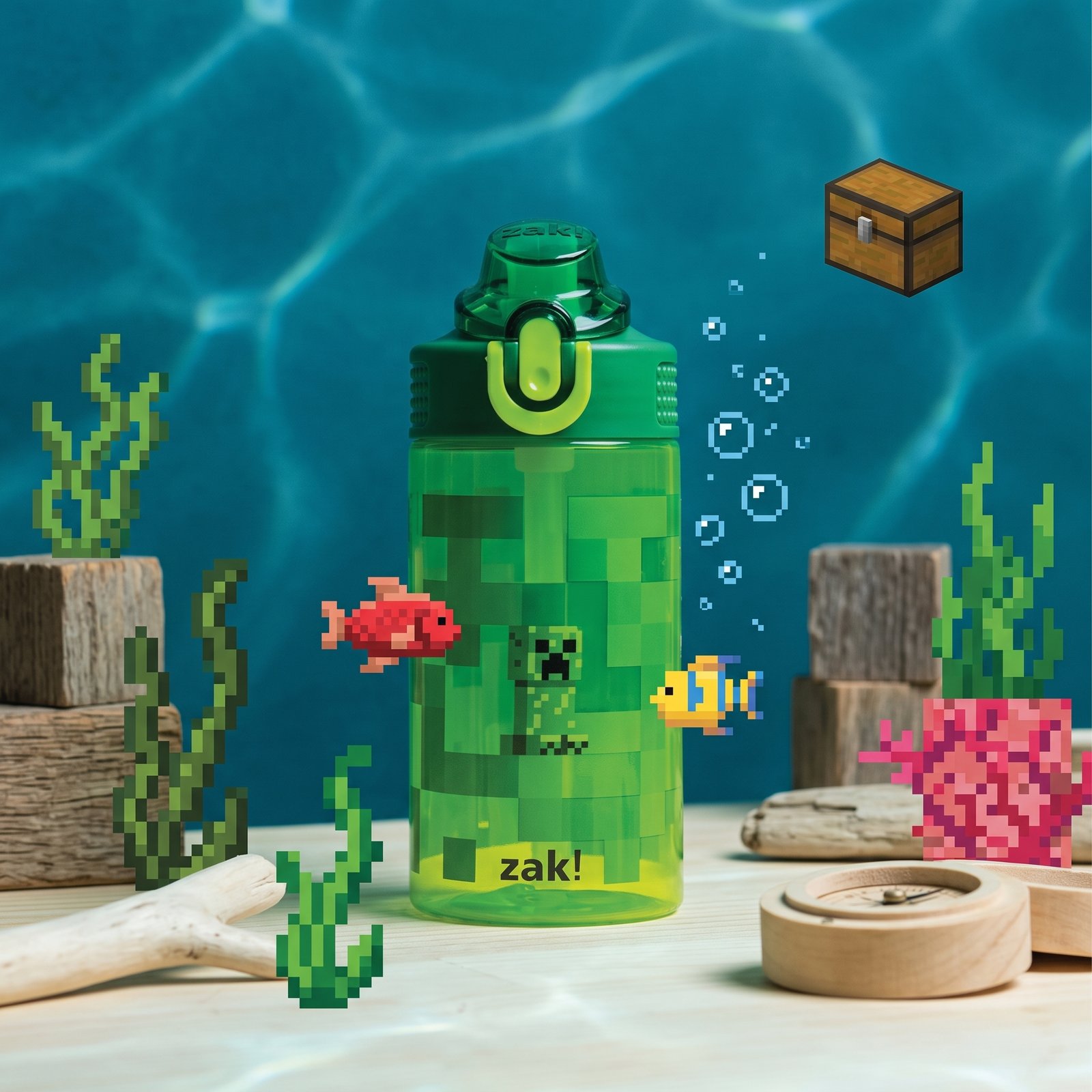 Nexura Minecraft Creeper Sage 16oz Leak-Proof Straw Kids Water Bottle - Image 4